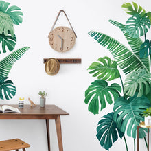 Load image into Gallery viewer, Tropical Plant Turtle Leaf Wall Sticker Fresh Beach Palm Leave Art Decal Door Wall Decoration for Living Room Kitchen Home Decor
