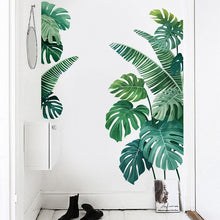 Load image into Gallery viewer, Tropical Plant Turtle Leaf Wall Sticker Fresh Beach Palm Leave Art Decal Door Wall Decoration for Living Room Kitchen Home Decor
